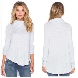 We the Free Thermal Kristina Drippy Cowl Long Sleeve Top Sky Blue Women’s Medium